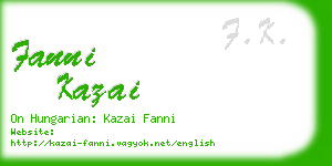 fanni kazai business card